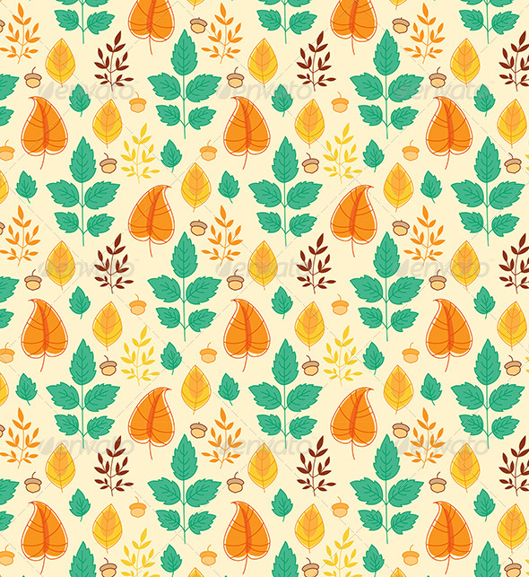 Seamless Pattern with Autumn Leaves - Patterns Decorative