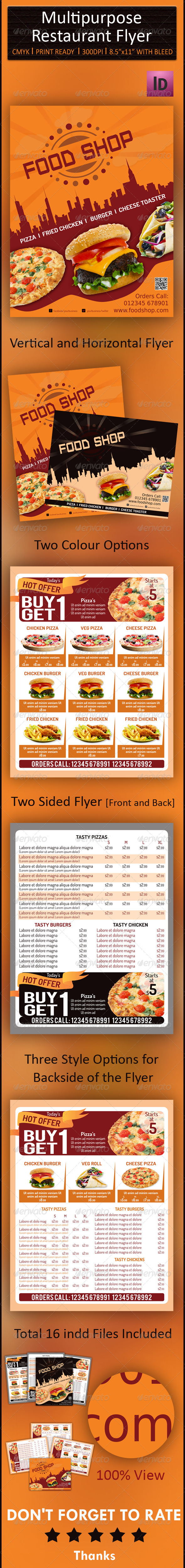 Multipurpose Restaurant Flyer - Restaurant Flyers