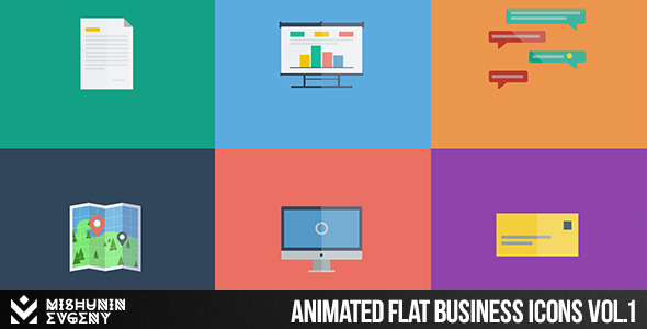 Animated Flat Business Icons vol.1