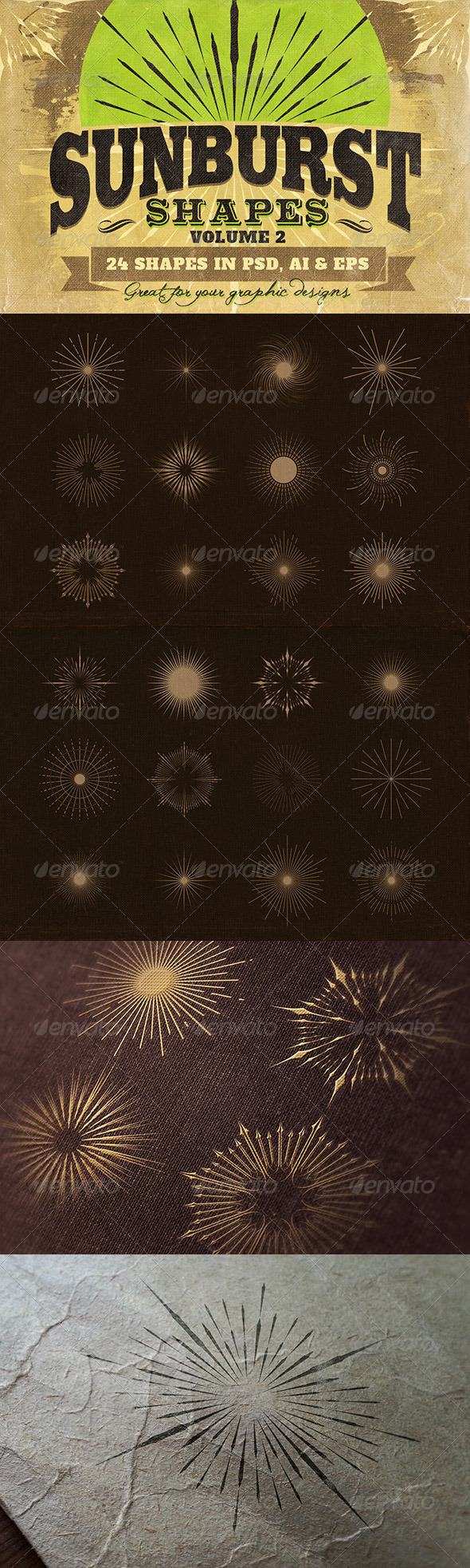 Sunbursts Shapes Vol.2 - Decorative Symbols Decorative