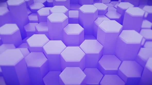 Puffy Purple Perspective Hexagon Background