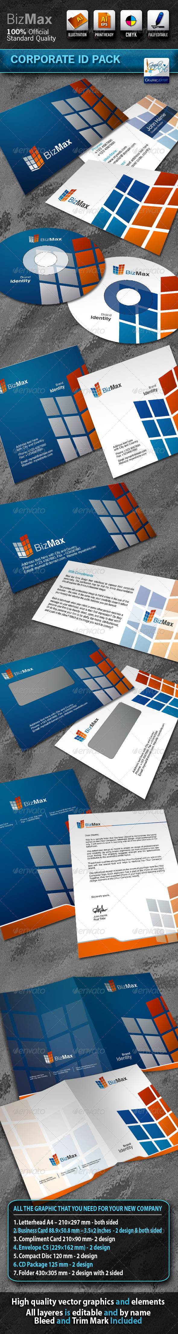 BizMax Business Corporate ID Pack With Logo - Stationery Print Templates