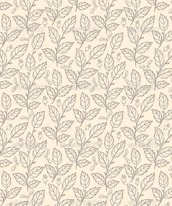 Seamless Pattern with Elm Branches - Patterns Decorative