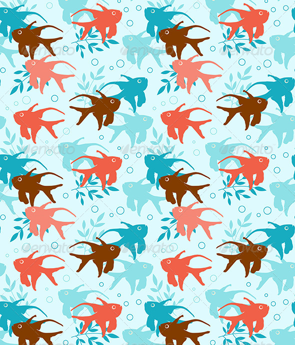Seamless Pattern with Tropical Fish - Patterns Decorative