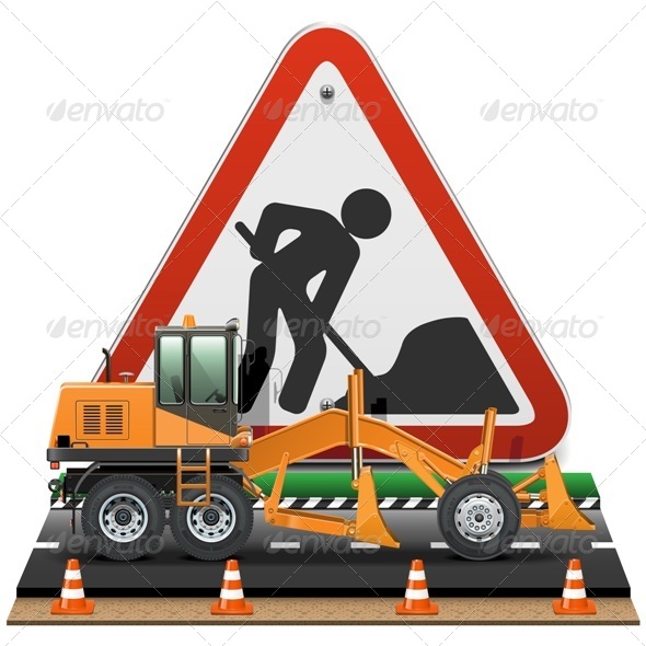 Road Construction Concept with Sign - Industries Business