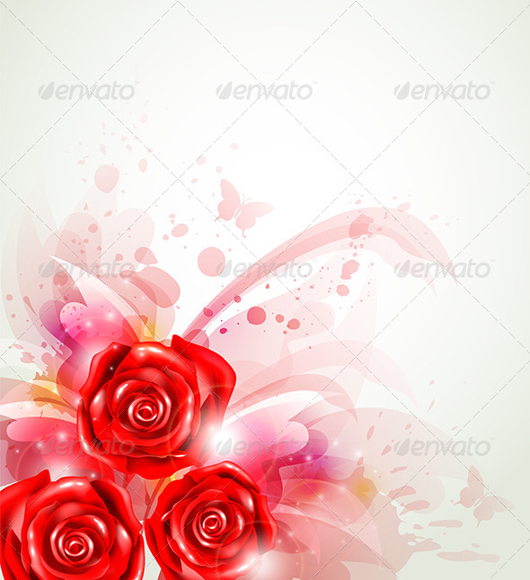Abstract Background with Roses - Flowers & Plants Nature