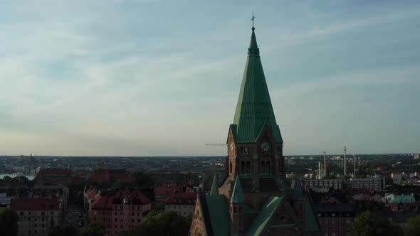 Panoramic aerial flying drone view of Södermalm