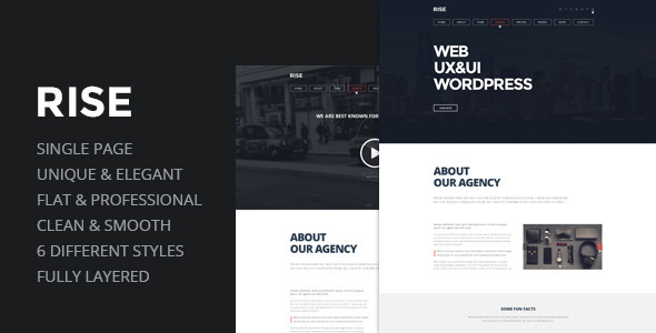 RISE -OnePage Agency - ThemeForest 6711838
