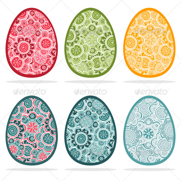 Set of Easter Eggs - Seasons/Holidays Conceptual