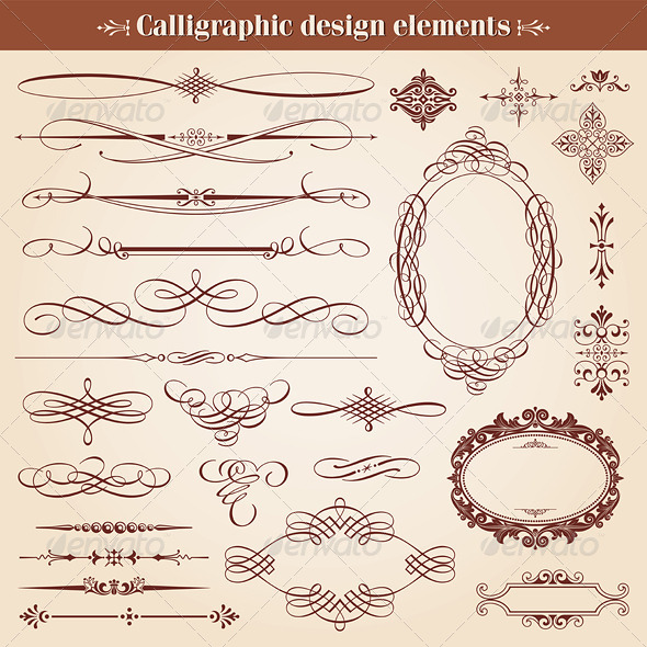 Calligraphic Design Elements And Page Decoration - Flourishes / Swirls Decorative