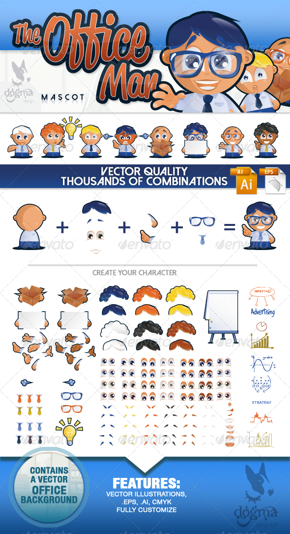 Office Man Mascot - People Characters