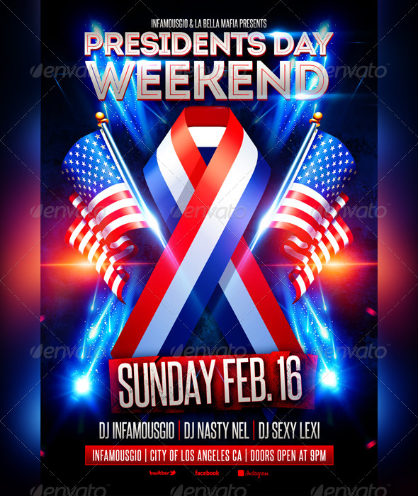 Presidents Day 3 - Events Flyers