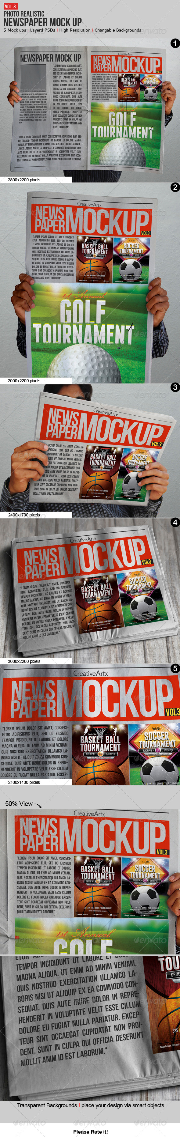 Download Newspaper / Newsletter Mock-Up - V.3 by creativeartx | GraphicRiver