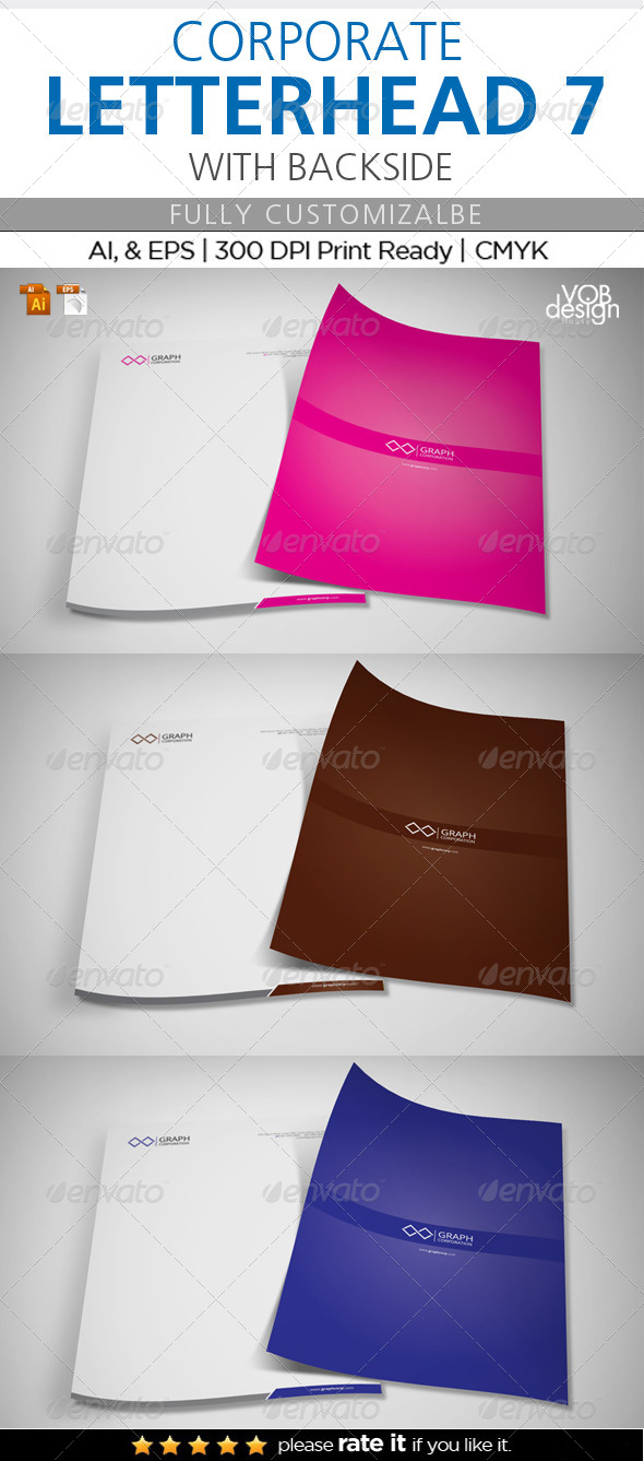 Corporate Letterhead 7 with Back - Stationery Print Templates