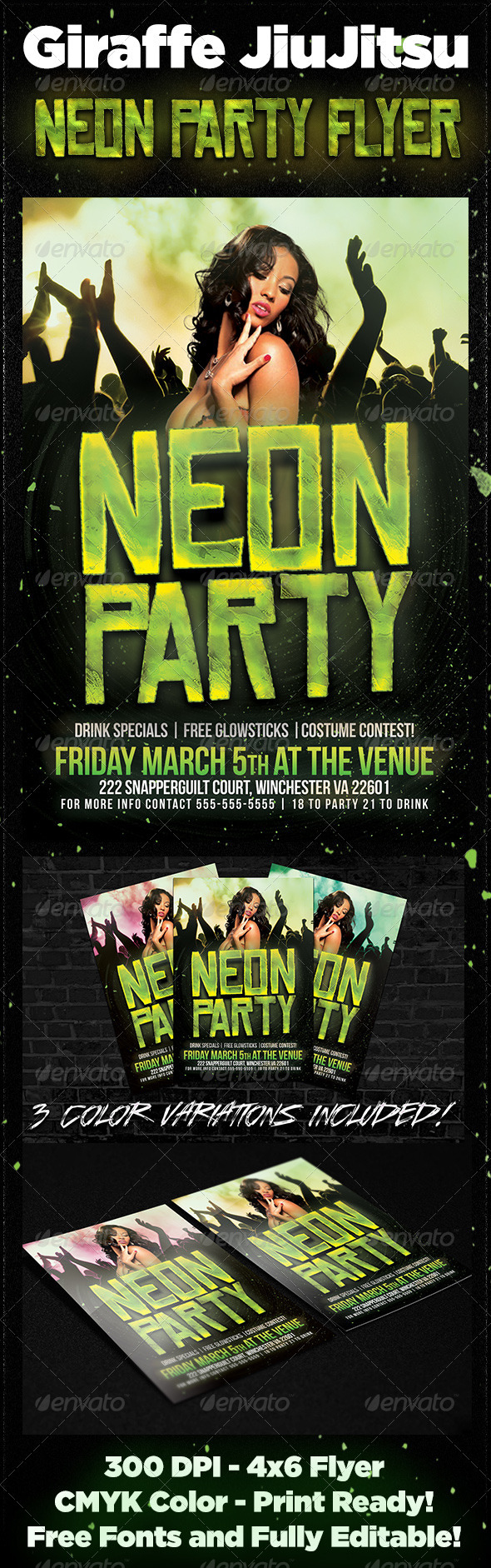 Neon Party Flyer - Clubs & Parties Events