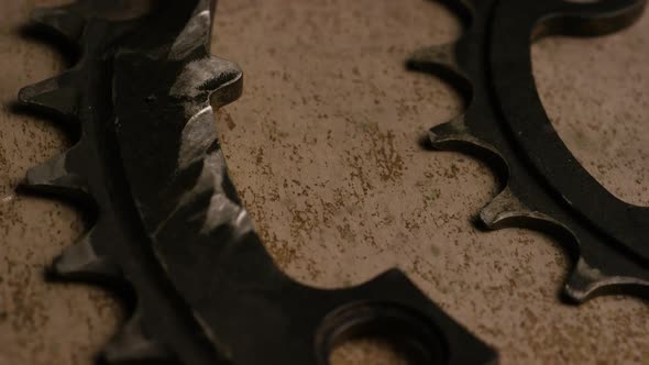 Cinematic, rotating shot of gears alt
