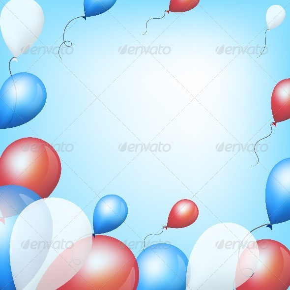 Holiday Background with Colorful Tricolor Balloons - Miscellaneous Seasons/Holidays