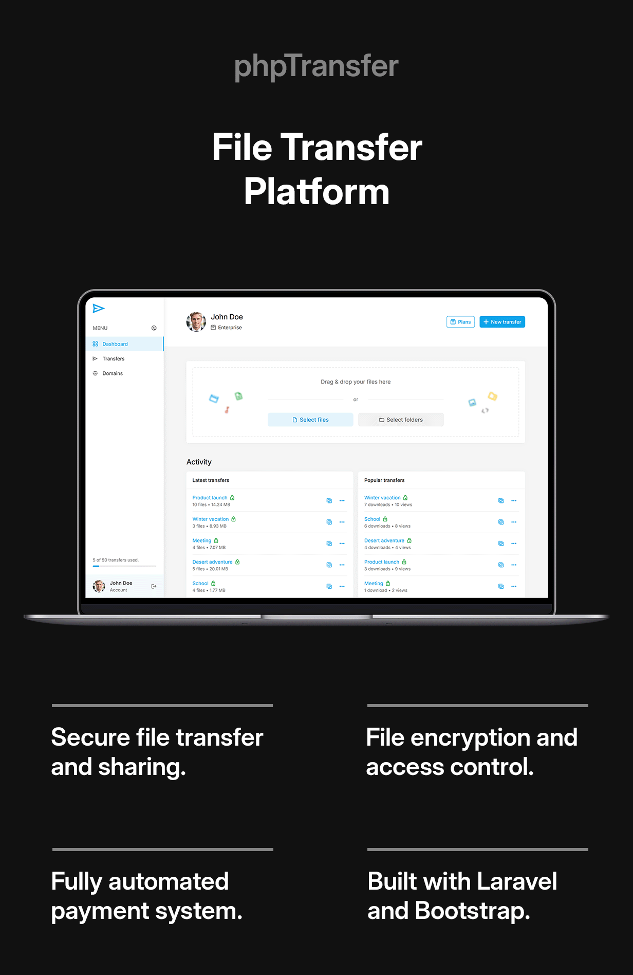 phpTransfer - File Transfer Platform - 1