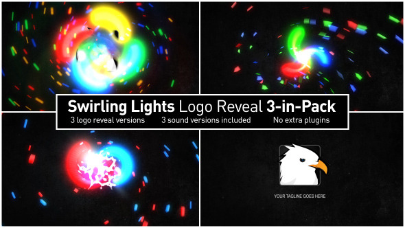 Swirling Lights Logo Reveal 3-in-Pack