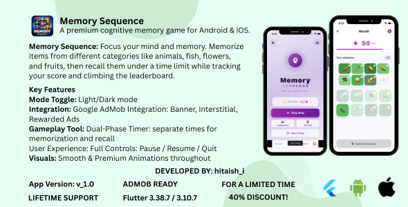 Memory Sequence - Flutter Game with Admob Support