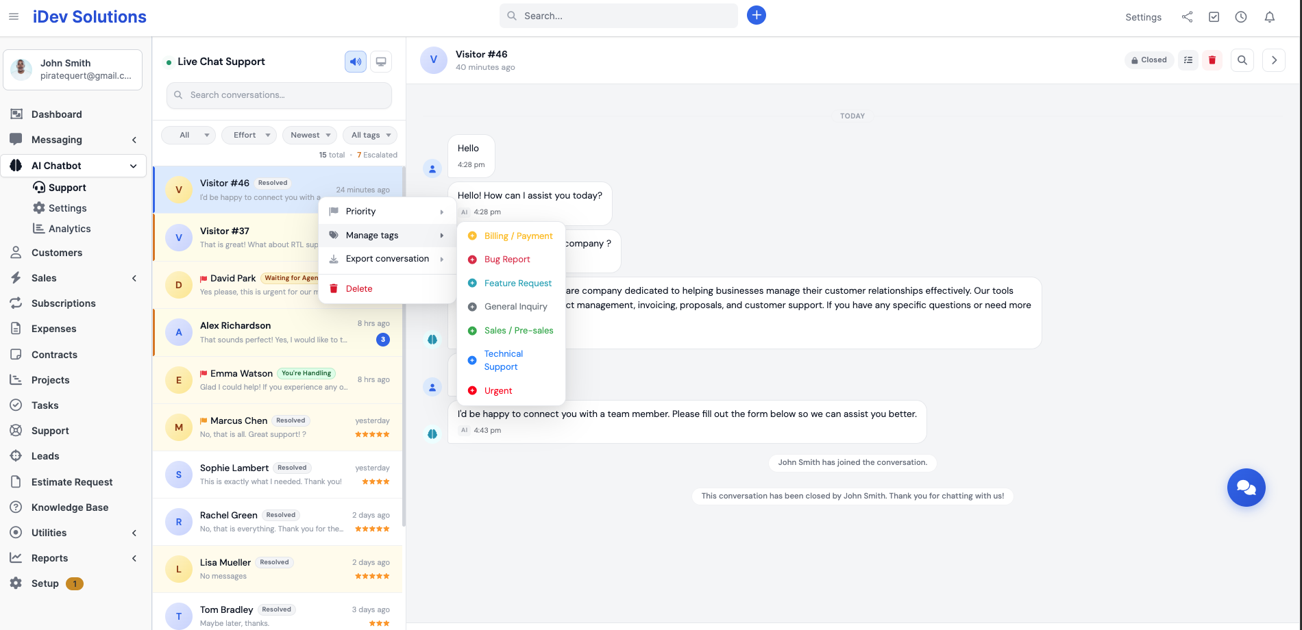 Perfex CRM Chat by i-Dev | CodeCanyon