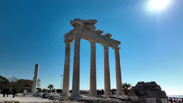 Temple of Apollo aerial view 4 K Turkey Side alt