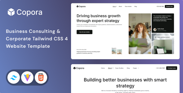 Copora - Tailwind CSS Business Consulting & Corporate Template