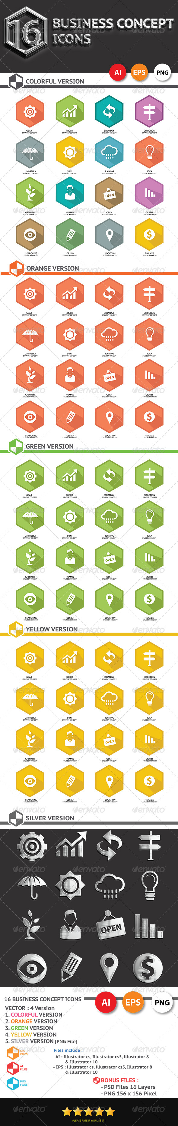 16 Business Concept Icons - Business Icons