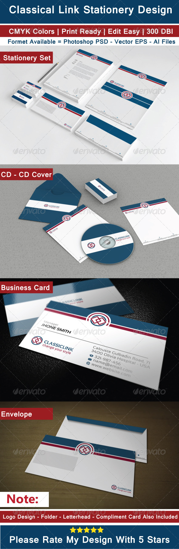 Clean Classical Stationery Design - Stationery Print Templates