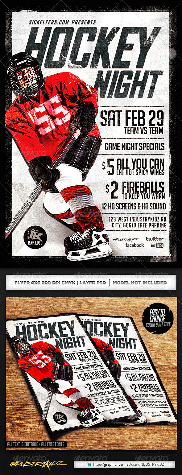 Hockey Game Night Flyer Template Intended For Hockey Flyer Template