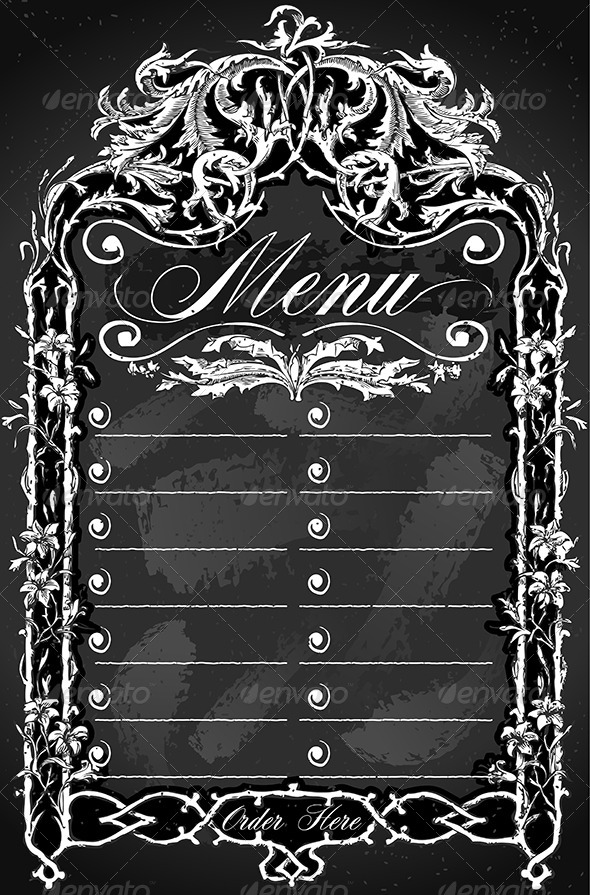 Vintage Blackboard for Bar or Restaurant Menu - Decorative Vectors