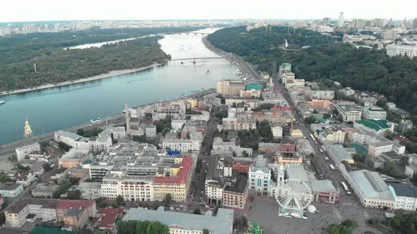 Kyiv, Ukraine. Podil District. Aerial View alt