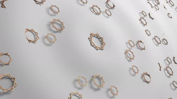 3d render traditional gold symbol ramadan holiday on the white background.