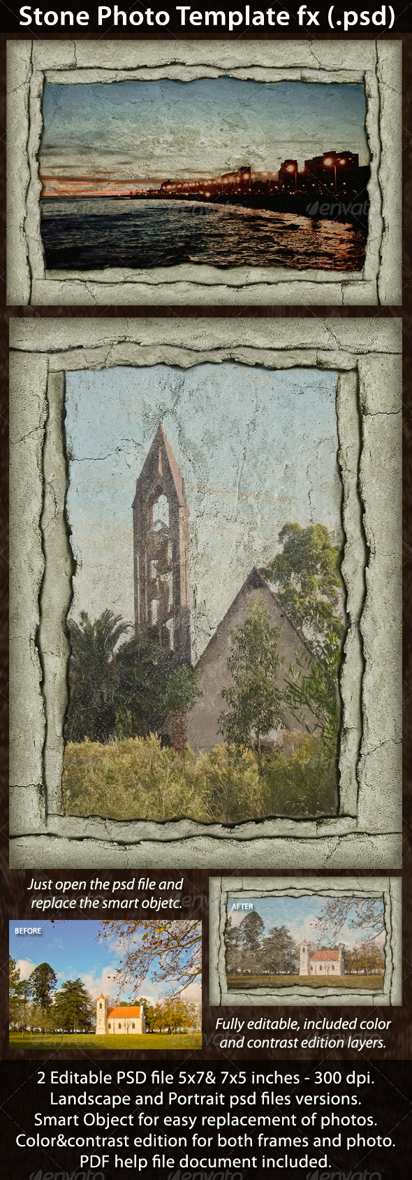 Stone Photo Template FX - Photo Templates Graphics