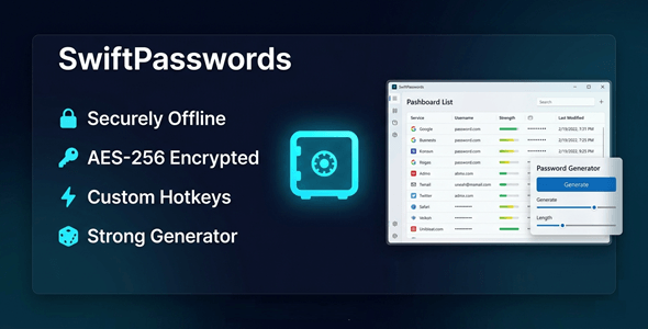 SwiftPasswords | Offline Security Vault App for Windows