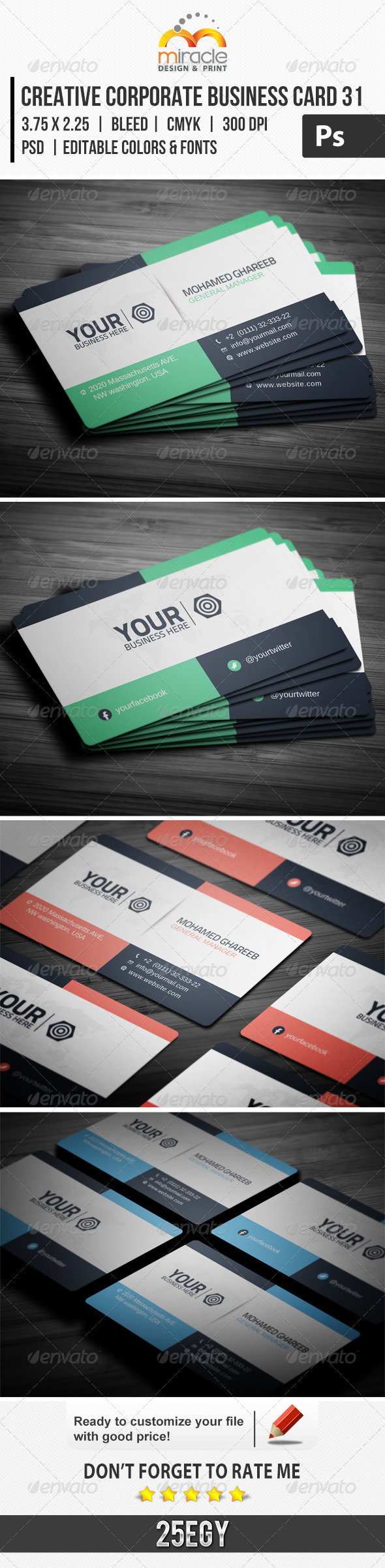 Creative Corporate Business Card 31 - Corporate Business Cards