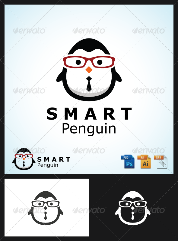 Smart Penguin Logo - Animals Logo Templates