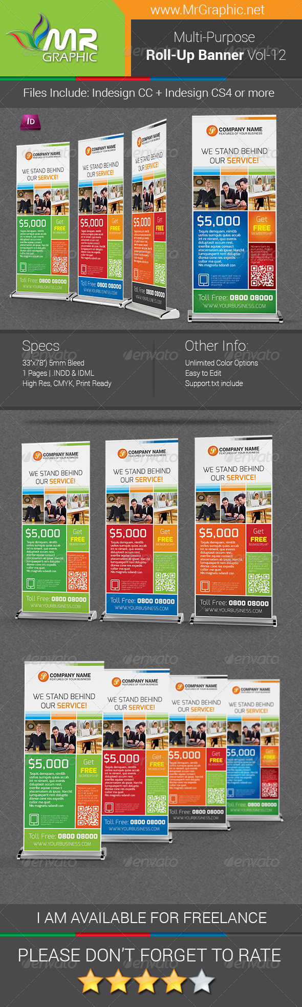 Multipurpose Business Roll-Up Banner Vol-12 - Signage Print Templates