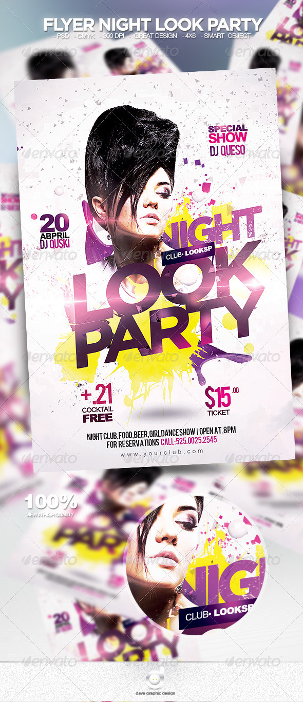 Flyer Night Look Party - Clubs & Parties Events