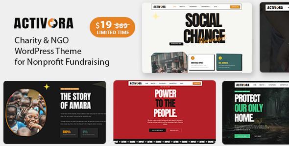 Activora – Charity, NGO & Nonprofit WordPress Theme