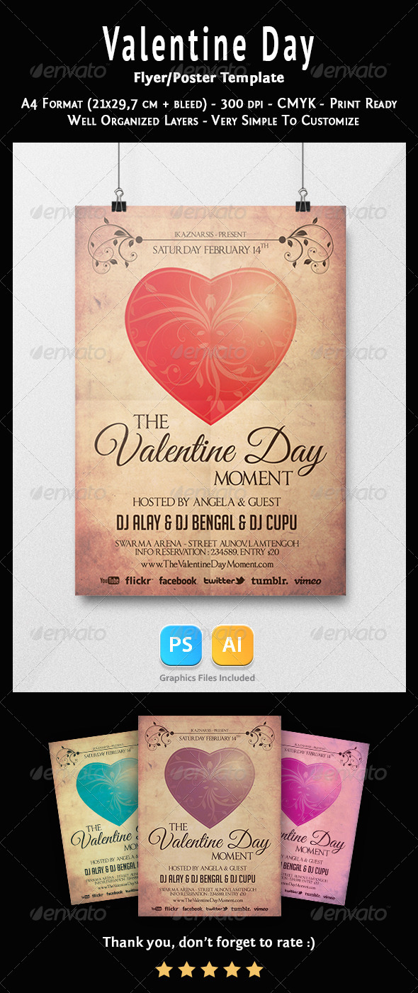 Valentine Days Flyer Templates - Clubs & Parties Events