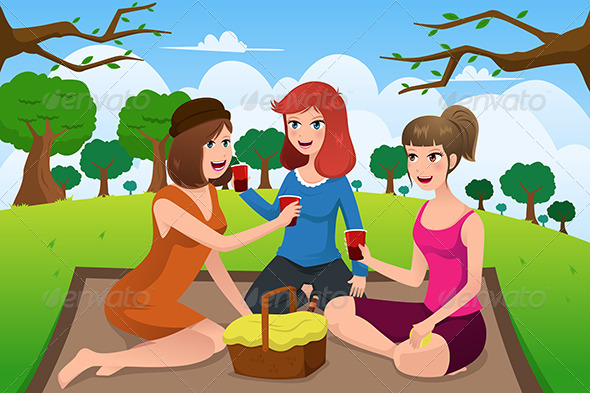 Women having a Picnic - People Characters