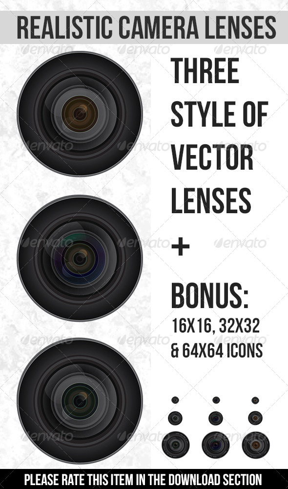 Realistic Vector Camera Lenses - Objects Vectors