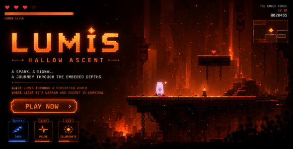 Lumis Hollow Ascent | 2D HTML5 Platformer Game