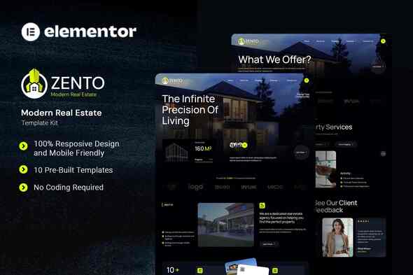 Zento - Modern Real Estate Elementor Template Kit