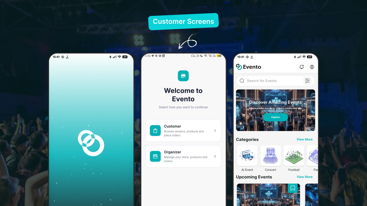 Evento - Event Ticket Selling Flutter Mobile App UI Kit by KreativDev