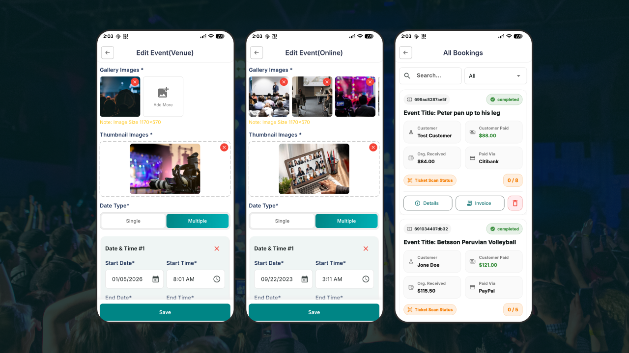 Evento - Event Ticket Selling Flutter Mobile App UI Kit by KreativDev
