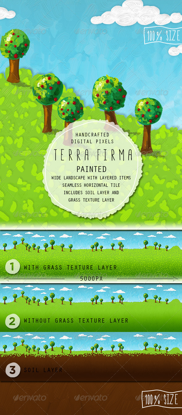 Terra Firma Painted Background - Backgrounds Game Assets