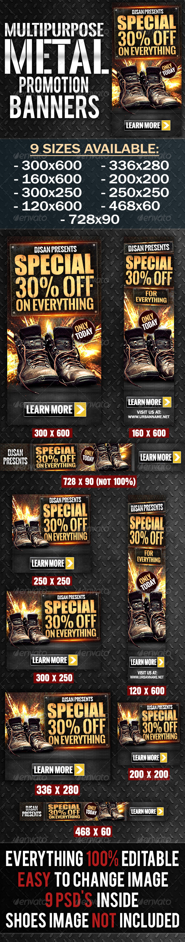 Multipurpose Metal Banner - Banners & Ads Web Elements