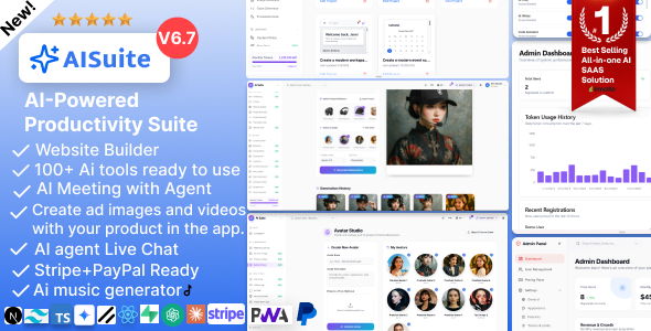 AI Suite – AI Website Builder and Live chat, image and video generator ai & Gemini AI Powered SaaS